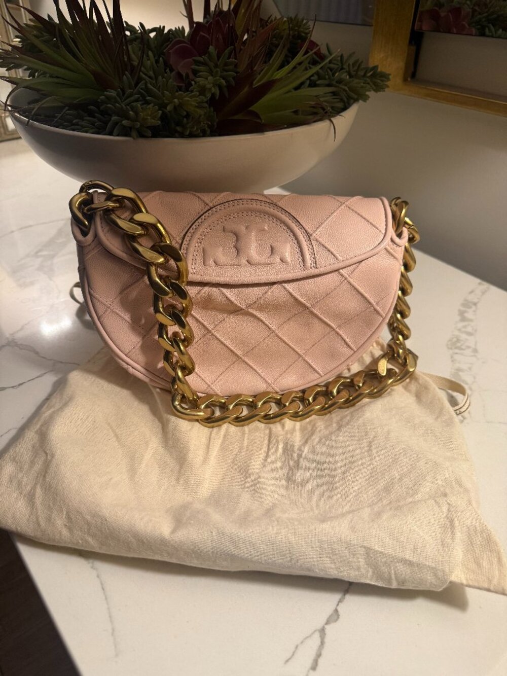 Mini Fleming Soft Caviar Leather Crescent Shoulder